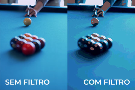 Comparação de imagem com e sem filtro no LibreOffice Draw